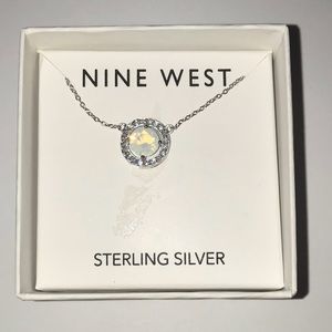 NIB Nine West Silver Cubic Zirconia Necklace